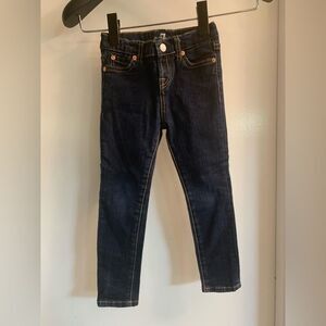 7 For All Mankind Girl The Skinny Leg Dark Wash Adjustable Denim Jeans Size 4